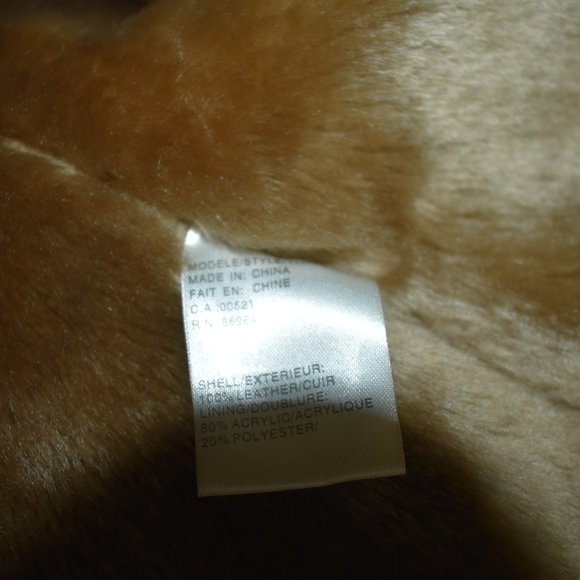 D' Carlo Leather Vest M Faux Fur Zip Closure Tan Pockets - Picture 11 of 12